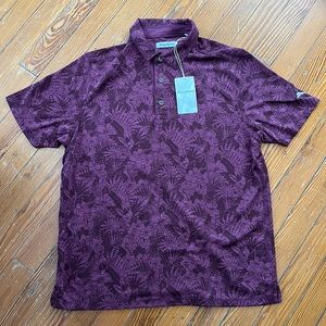 COPY - NWT TOMMY BAHAMA Maroon Sprt Palmetto Palms Short Sleeve Polo Shirt Size…